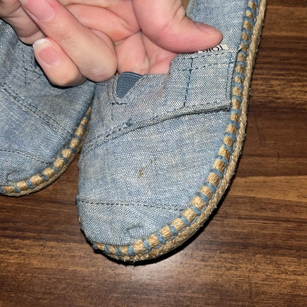 Toms Kids Light Blue Denim Slip-On Moccasins